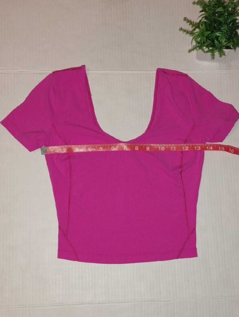 lululemon athletica Short Sleeve Align Top. Hot Pink in color. Women's size 4. - Picture 4 of 8